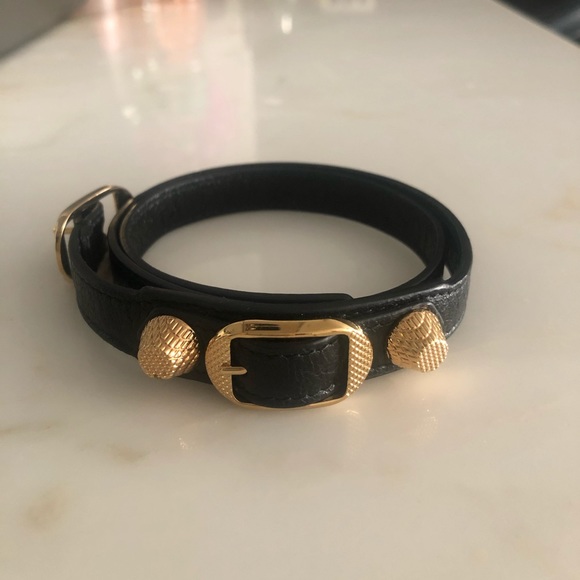 Balenciaga giant arena wrap leather bracelet - Picture 2 of 10